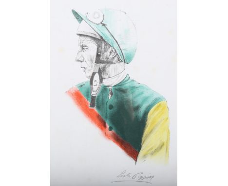 Bryan Organ (1935), signed limited edition lithograph on paper, Lester Piggott (1974), signed by Organ and Piggott in pencil,
