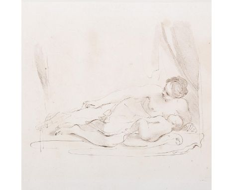 After Francesco Bartolozzi, etching of mother and child, 30cm x 21cm, framed . Condition Report: Light foxing, otherwise good