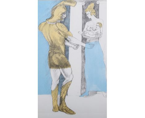 Elizabeth Frink (1930-1993), lithograph on Antique laid paper, Glorious Hector held out his arms to take his boy, from The Il