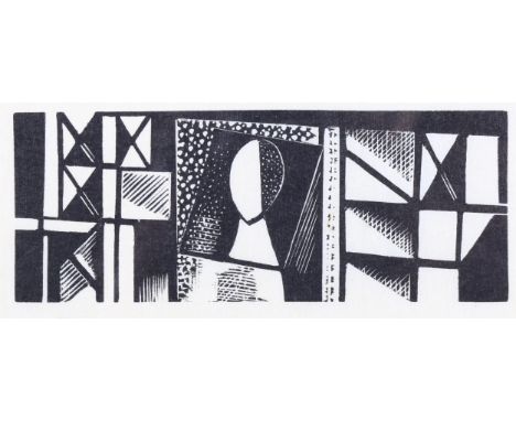 Paul Nash (1889-1946), limited edition woodcut on paper, Design 2 (1929), 4.0cm x 10.1cm, mounted, glazed and framed. Publish