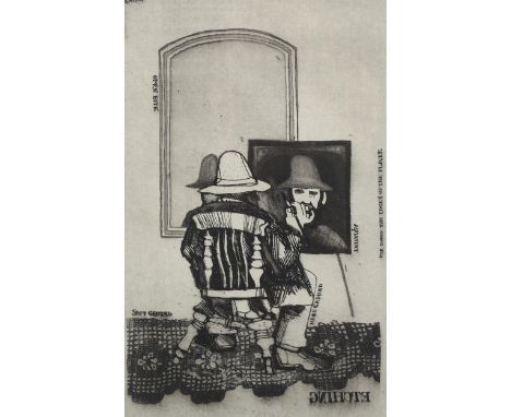 Graham Clarke (born 1941), "Etching", 91 of 100, signed in pencil, 30cm x 20cm, framed . Condition Report: Good condition