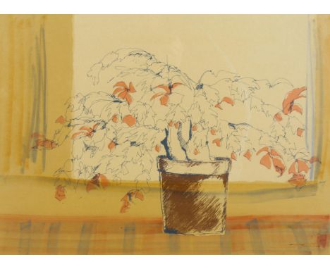 Melanie Strank, "Christmas Cactus", lithograph, artist's proof, signed and dated in pencil 1980, 54cm x 39cm, framed . Condit