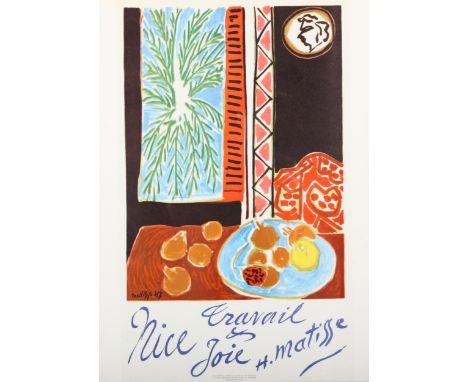 Henri Matisse (1869-1954), lithograph in colours on paper, Travail et Joie (Work and Joy) 1947, signed in the plate, 26.5cm x