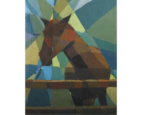Abstract horse, mid-20th century oil on paper, unsigned, 61cm x 44cm, framed and glazed . Condition Report: Good condition