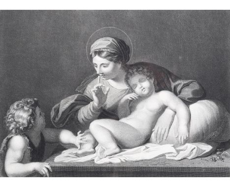 Gustave Levy (1819-1894), after Annibale Carracci (1560-1609), etching and engraving on paper, Silence! or The Madonna del Si