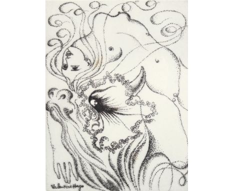 Valentine Hugo (1887 - 1968), "Europa", original 1946 etching, signed in plate for Alternance, 23cm x 17.5cm, framed . Condit
