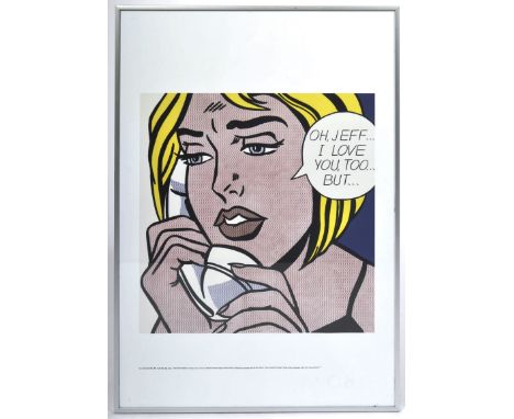 After Roy Lichtenstein (American 1923-1997) - 'Oh, Jeff.. I Love You, Too... But..' - A contemporary print in colours depicti