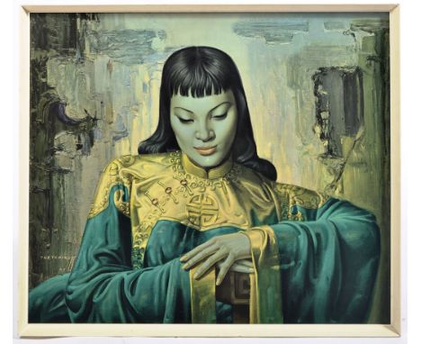 Vladimir Tretchikoff - 'Lady From Orient' - A retro vintage 20th Century 1950's painting picture print depicting the iconic L