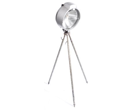 Bullfinch - A retro vintage mid 20th Century 1950's cast alloy gas spot light of typical form having thick clear glass front 