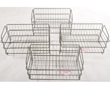 Hago - Model 101 - A collection of four retro vintage industrial atomic space age sputnik three tier letter racks of tubular 