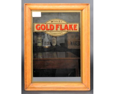 An original retro vintage mid 20th Century advertising point of sale shop display cigarette smoking mirror sign for Wills Gol