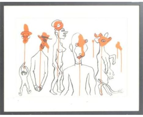 After Alexander Calder (American 1898-1976) -  "Derriere le Miroir No. 156" - A 1960's surrealism lithograph print in colours