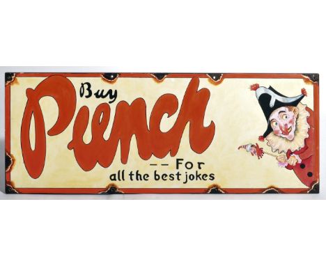Punch Magazine - A contemporary oil on board artist's impression painting of a traditional advertising enamel sign. The sign 