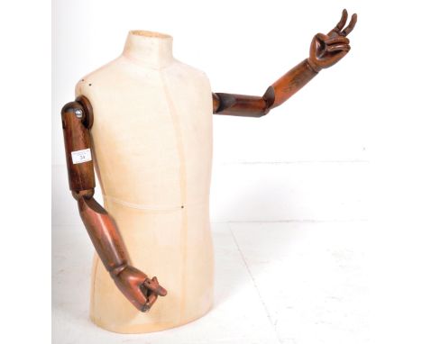 A vintage late 20th Century&nbsp;tailors haberdashery shop advertising articulated mannequin / dressmakers dummy of female fo