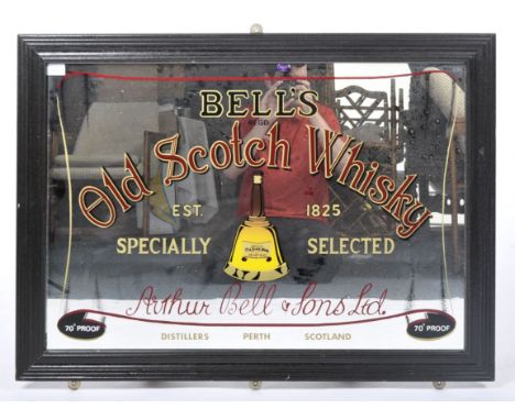 Bell's Whisky - A vintage mid 20th Century pub advertising display mirror for Bell's 'Old Scotch Whisky' with central imagery