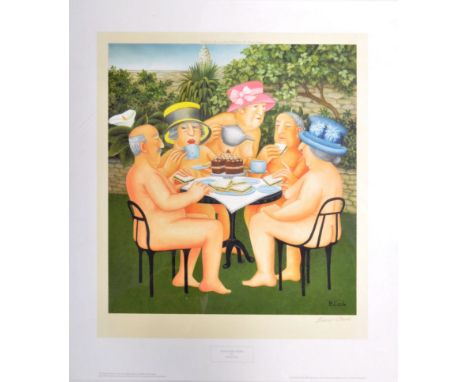 Beryl Cook (British born 1926-2008) - Tea In The Garden - A 2008 signed print in colours published by Alexander Gallery Publi