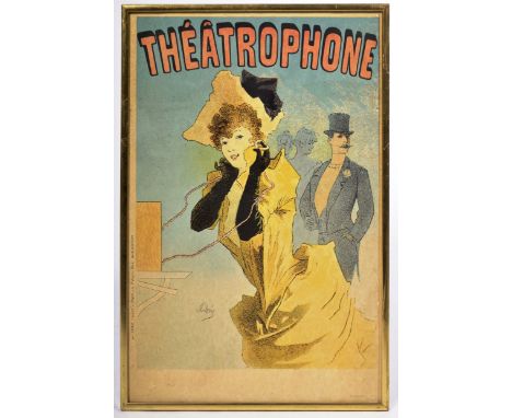 After Jules Cheret (1836-1932) - 'Théâtrophone' - A retro vintage 20th Century coloured limited edition theatrical print on p