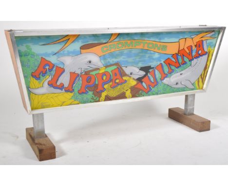 A retro vintage mid 20th Century 1960's fairground carnival amusement theme park attraction sign / illuminated lightbox with 