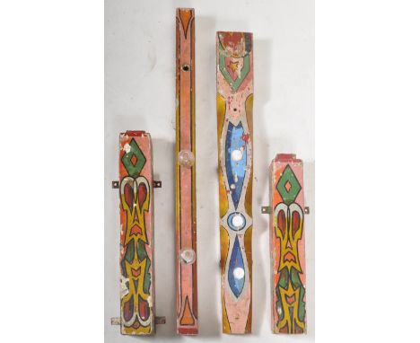 A selection of retro vintage 20th Century fairground / funfair pillars and&nbsp;/ bannister (possibly from a fun house/ hoopl