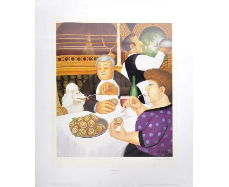 Beryl Cook (British born 1926-2008) -&nbsp; Dining In Paris - A 2008 signed print in colours published by Alexander Gallery P
