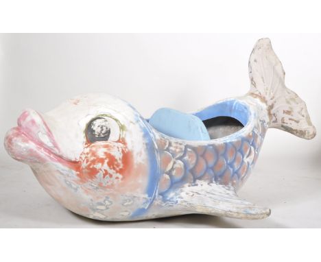 Juvenile Carousel Ride - A retro vintage mid 20th Century child's size large fish two seater fairground amusement park carous