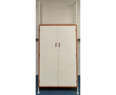 Robert Heal - Staples - Ladderax - An original retro vintage 20th Century 1960's teak wood modular wardrobe cupboard having w