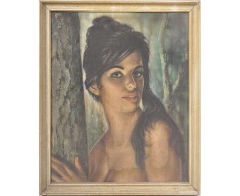 Joseph Henry Lynch (Born 1911 -1989) - Tina - A retro vintage mid 20th Century 1960's portrait painting print on board depict