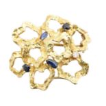 A 1960s sapphire and diamond brooch,