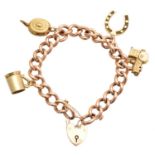 A 9ct gold charm bracelet,