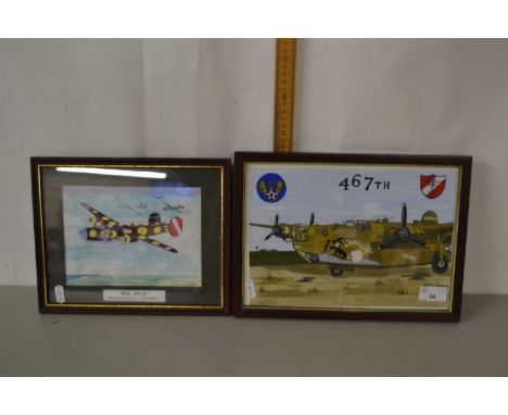 W P S Watts, two stylised pictures of Big Pete 467th Bomb Group - Rackheath and one other