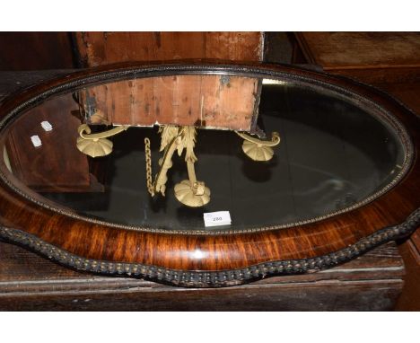 Early 20th Century oval bevelled wall mirror