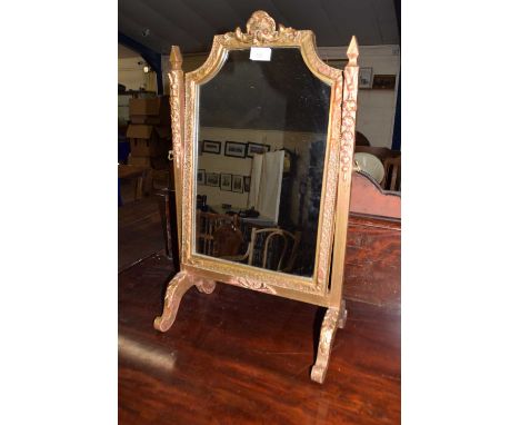 Dressing table mirror in moulded and gilt finish frame