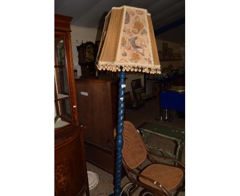 Blue painted standard lamp