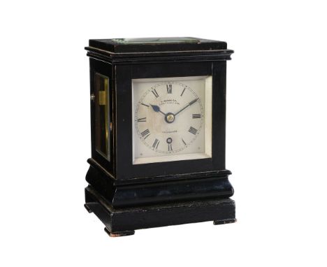 A Victorian ebonised five-glass mantel timepiece with English lever escapement   S. Warwick, London, mid 19th century   The f