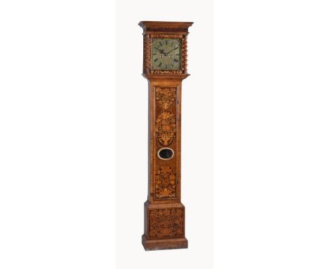 A William III burr walnut and floral panel marquetry eight-day longcase clock   Joseph Windmills, London, circa 1695   The fi