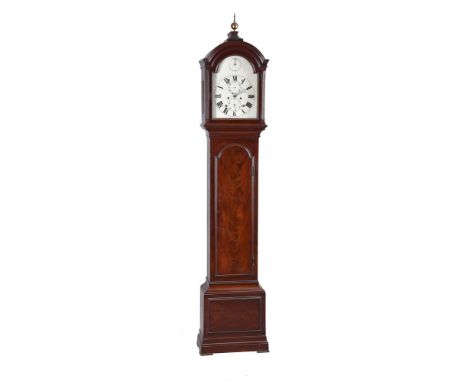 A George III / Regency mahogany eight-day longcase clock   Unsigned, late 18th / early 19th century   The five pillar rack an