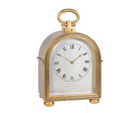 A rare French gilt brass ‘humpback’ cased petit sonnerie striking carriage clock with push-button repeat and alarm   L. Leroy