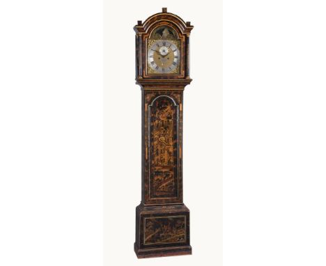 ϒ A George III tortoiseshell japanned eight-day longcase clock with rocking ship automaton Thomas Hackney, London, circa 1770