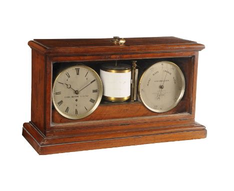 A mahogany cased self-recording aneroid barometer/weather station   Chadburn and Son, Liverpool, late 19th century   The sing