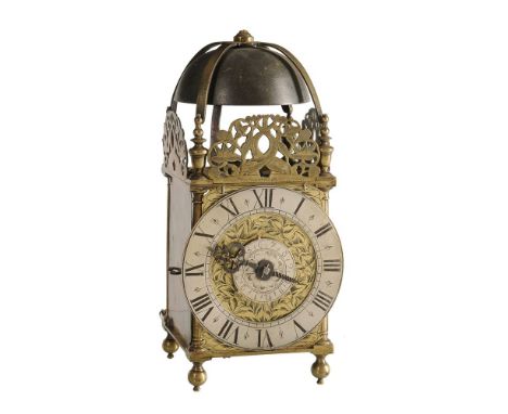 An English brass lantern clock Bearing a signature for Thomas Knifton, third quarter of the 17th century and later      With 