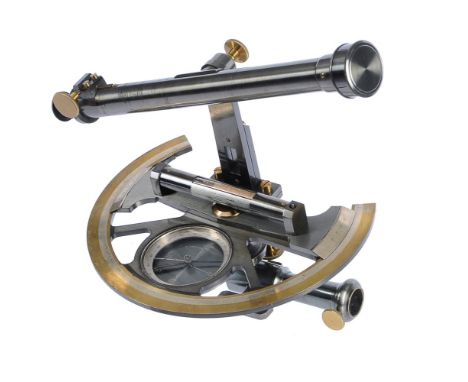 An oxidised and lacquered brass theodolite   Supplied by J.B. Tibaut-Disempleare, Brussels, late 19th/early 20th century   Th