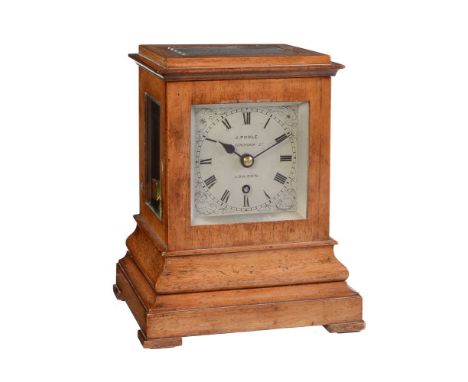 A Victorian mahogany five-glass mantel timepiece, John Poole, London, mid 19th century   The four columnar pillar single chai