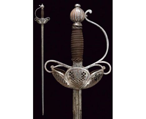 dating: second quarter of the 17th Century provenance: Germany, Straight, double-edged blade of hexagonal section with centra
