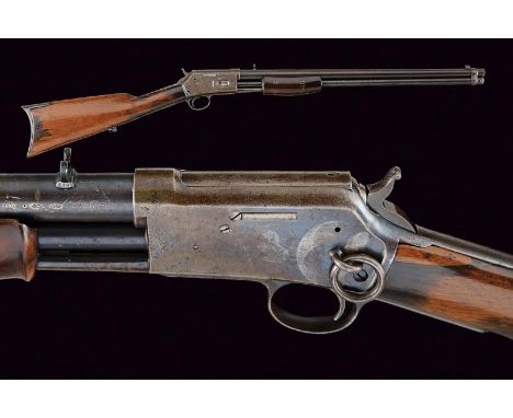 dating: 1889 provenance: USA, Rifled, round, 20', '32 Cal.' barrel, with foresight and fixed sight leaf, bearing company mark