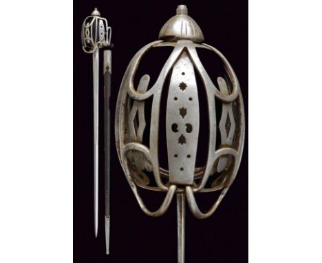 dating: 19th Century provenance: Scotland, Straight, double-edged blade with double groove on the first half; basket-shaped, 