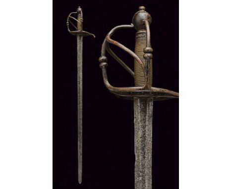 dating: about 1720 provenance: France, Straight, double-edged blade of lenticular section, hexagonal first part, engraved wit