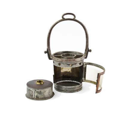 dating: 19th Century provenance: France, In iron, with round tread, pierced and checkered, smooth lateral band. A lantern mou