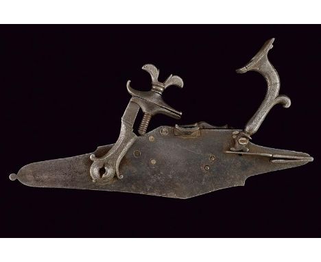 dating: first quarter of the 17th Century provenance: Northern Italy, Flat plate, border with cusps, rounded tang provided wi