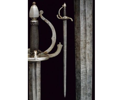 dating: Second half of the 17th Century provenance: Italy, Large, double-edged blade with central fuller, framed inscription 