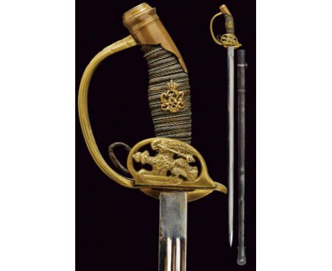 dating: End of 19th beginning of 20th Century provenance: Prussia, Straight blade with double fuller. Brass hilt with Prussia